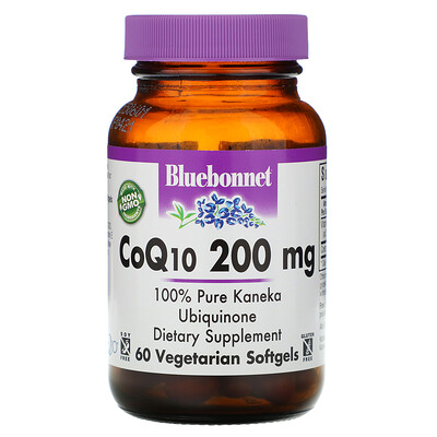 Bluebonnet Nutrition CoQ10, 200 мг, 60 желатиновых капсул