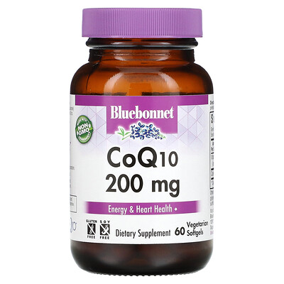 

Bluebonnet Nutrition CoQ10 200 мг 60 желатиновых капсул
