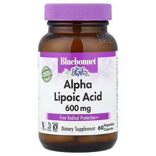 Bluebonnet Nutrition, Alfa Lipoik Asit, 600 mg, 60 Bitkisel Kapsül