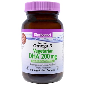 Отзывы о Блубоннэт Нутришен, Natural Omega-3, Vegetarian DHA, 200 mg, 60 Veggie Softgels