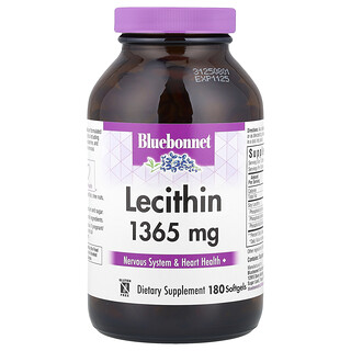 Bluebonnet Nutrition, Lecitina natural, 1365 mg, 180 cápsulas blandas