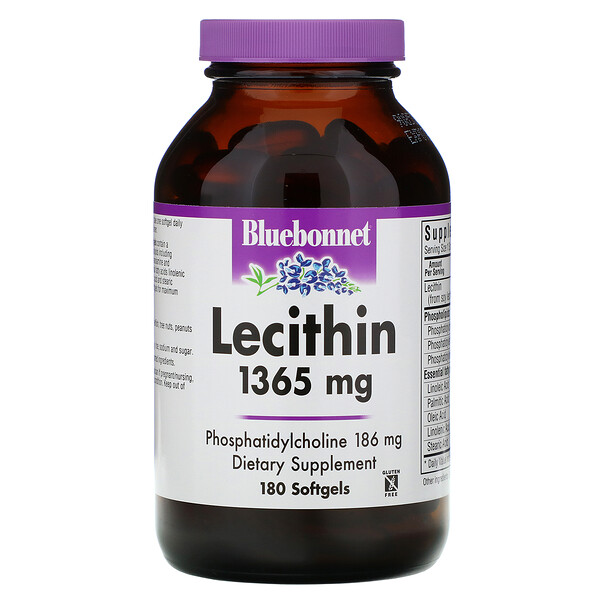 Bluebonnet Nutrition, Natural Lecithin, 1,365 mg, 180 Softgels