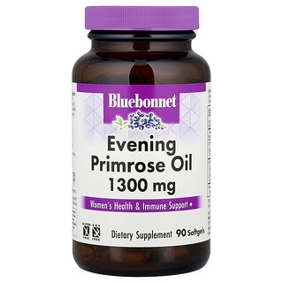 Bluebonnet Nutrition, Aceite de onagra, 1,300 mg, 90 cápsulas blandas