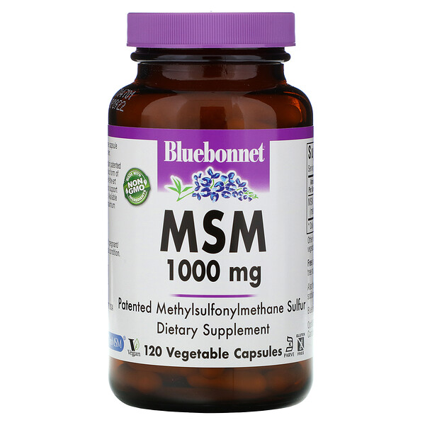 Bluebonnet Nutrition, MSM, 1000 mg, 120 Comprimés Naturels