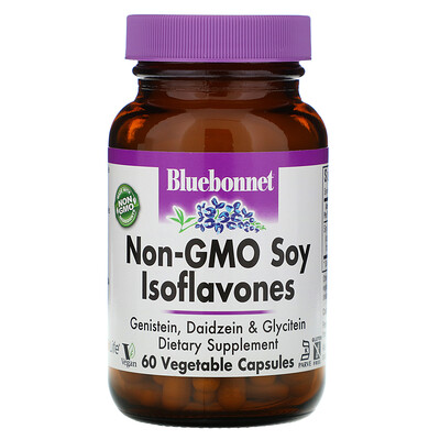 Bluebonnet Nutrition Изофлавоны сои без ГМО, 60 капсул на растительной основе