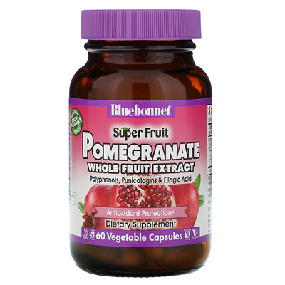 Bluebonnet Nutrition Super Fruit, экстракт плодов граната, 60 растительных капсул