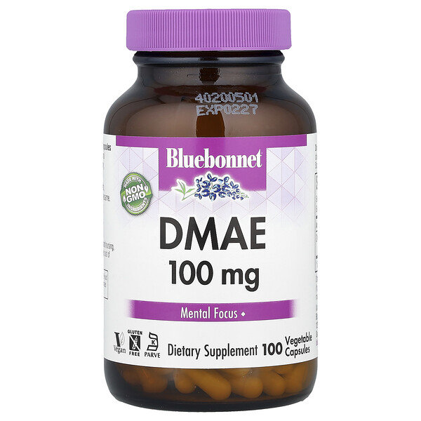 Bluebonnet Nutrition DMAE, 100 mg, 100 Vegetable Capsules