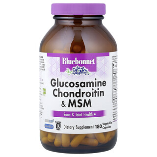 Bluebonnet Nutrition, Glukosamin Kondroitin & MSM, 180 Kapsul Nabati