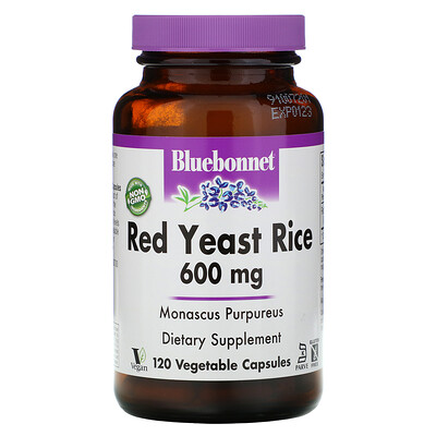 Bluebonnet Nutrition Red Yeast Rice, 600 mg, 120 Vegetable Capsules