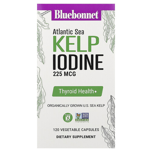 Bluebonnet Nutrition Atlantic Sea Kelp Iodine, 225 mcg, 120 Vegetable Capsules