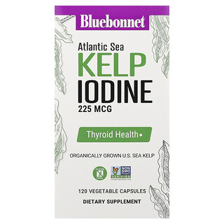 Bluebonnet Nutrition, Iodo de Algas Marinhas do Atlântico, 225 mcg, 120 Cápsulas Vegetais