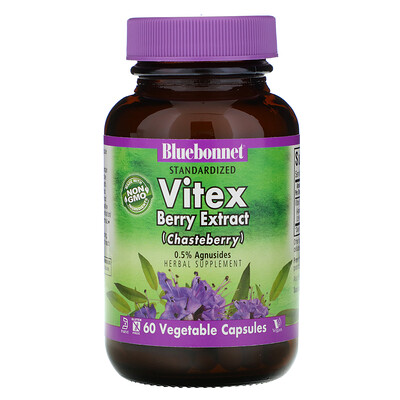 Bluebonnet Nutrition Экстракт ягод витекса, 60 растительных капсул