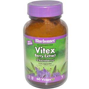 Bluebonnet Nutrition, Экстракт ягод витекса, 60 растительных капсул