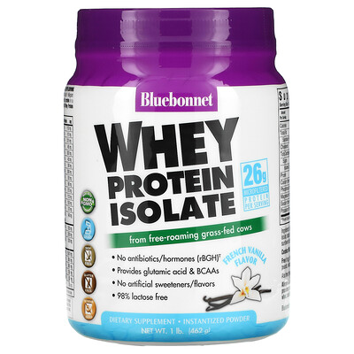 Bluebonnet Nutrition Whey Protein Isolate, French Vanilla, 1 lb. (462 g)
