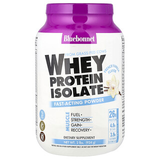 Bluebonnet Nutrition, Wei-eiwitisolaat, Franse vanille, 2 lbs (924 g)