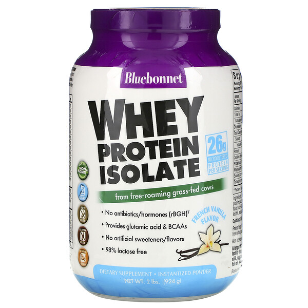 Bluebonnet Nutrition‏, Whey Protein Isolate, French Vanilla, 2 lbs (924 g)