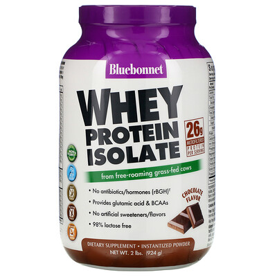 

Bluebonnet Nutrition Whey Protein Isolate Natural Chocolate 2 lbs (924 g)
