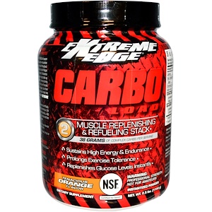 Bluebonnet Nutrition, Extreme Edge Carbo Load, углеводное спортивно питание для загрузки мышц и набора массы со вкусом апельсина, 2.5 фунтов (1144 г)