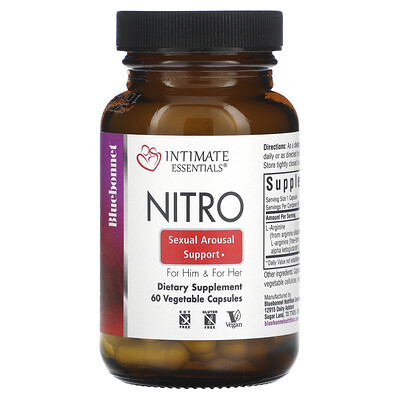 Product Image for Bluebonnet Nutrition, Intimate Essentials, Nitro, For Him & For Her, 60 Vegetable Capsules (300 mg per Capsule)