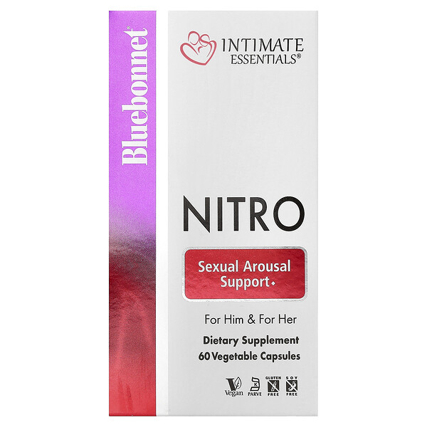 Bluebonnet Nutrition Intimate Essentials®, Nitro, For Him & For Her, 60 Vegetable Capsules (300 mg per Capsule)