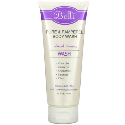 Купить Belli Pure & Pampered Body Wash, 6.5 fl oz (191 ml)