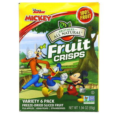 Brothers-All-Natural фруктовые чипсы Disney Junior, ассорти, 6 упаковок