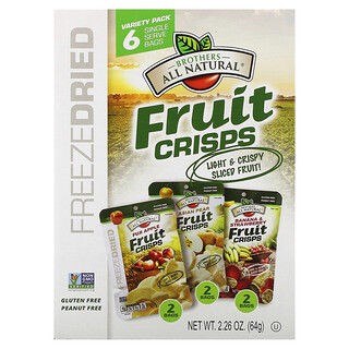 Brothers-All-Natural, Frugtchips, variationspakke, 6 portionsposer, 64 g