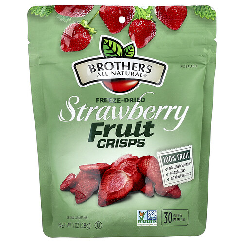 Brothers-all-natural Fruit Crisps, Strawberry, 1 oz (28 g)