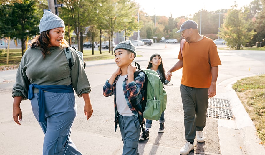 Healthy family back to school