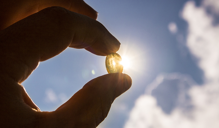 Fish oil supplement in the sun