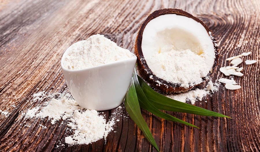 wheat flour in a wooden bowl There are ears of wheat on the table. Old  wooden background - top view 20758665 Stock Photo at Vecteezy