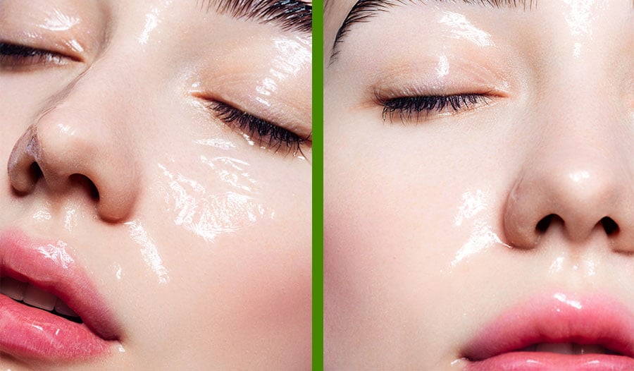 woman with petroleum based Vaseline on her face for K-Beauty slugging