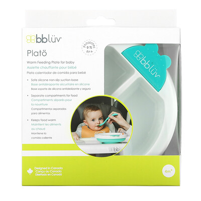 Bbluv Plato, теплая тарелка для кормления детей от 4 месяцев, зеленая, 1 шт.