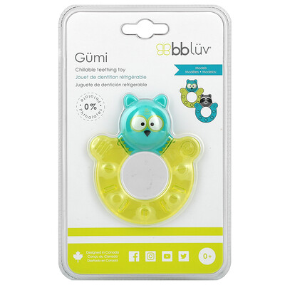 Bbluv Gumi, охлаждающая игрушка для прорезывания зубов, сова, 1 шт.