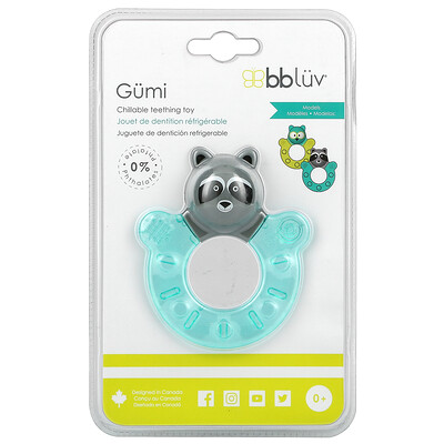 Bbluv Gumi, охлаждающая игрушка для прорезывания зубов, от 0 месяцев, енот, 1 штука