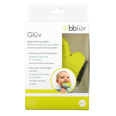 Купить Bbluv Gluv, рукавицы для прорезывания зубов, для детей от 3 месяцев, желтая, 1 шт.