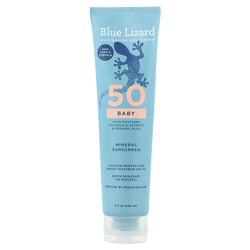 Blue Lizard Australian Sunscreen, Babyzonnecrème op minerale basis, SPF 50, 148 ml