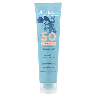 Blue Lizard Australian Sunscreen, Cremă de protecție solară minerală pentru bebeluși, SPF50, 148 ml