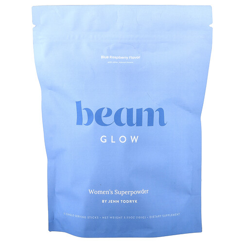 Beam Glow, Blue Raspberry, 15 Stick Packs, 0.23 oz (6.7 g) Each