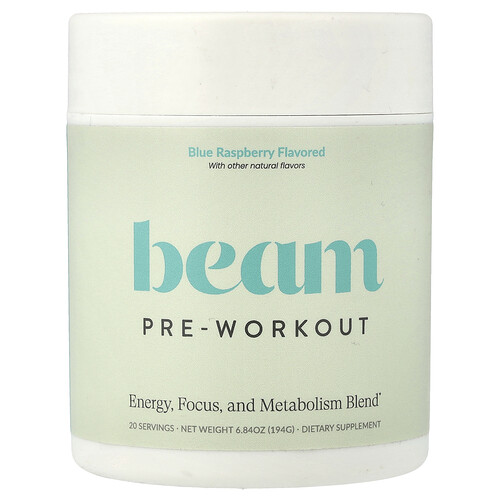 Beam Pre-Workout, Blue Raspberry, 6.84 oz (194 g)