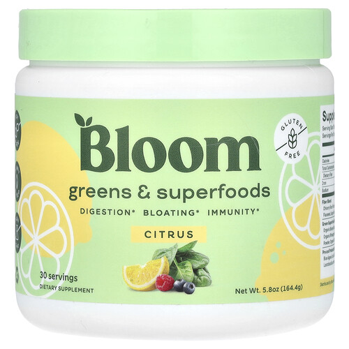 Bloom Greens & Superfoods, Citrus, 5.8 oz (164.4 g)