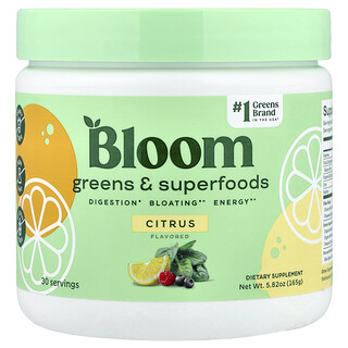 Bloom Nutrition, Greens & Superfoods, Citrus, 5.82 oz (165 g)