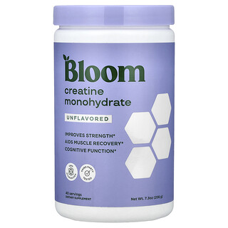 Bloom, Monohidrato de creatina, Sin sabor, 206 g (7,3 oz)