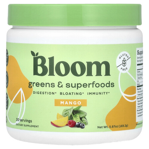 Bloom Greens & Superfoods, Mango, 5.97 oz (169.2 g)