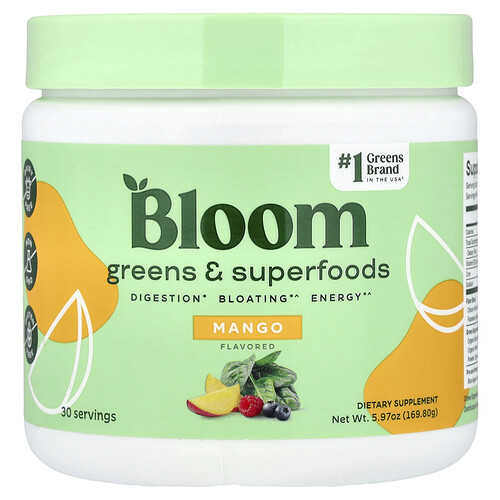Bloom, Greens & Superfoods, Gemüse und Superfoods, Mango, 169,2 g (5,97 oz.)