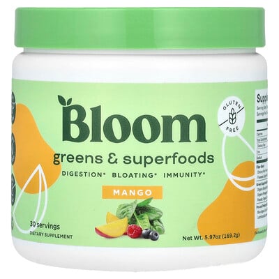 Product Image for Bloom, Greens & Superfoods, Mango, 5.97 oz (169.2 g)