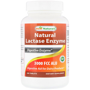 Отзывы о Best Naturals, Natural Lactase Enzyme, 3000 FCC ALU, 180 Tablets