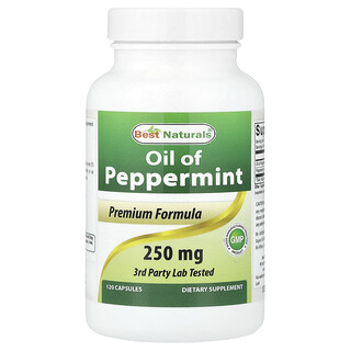 Best Naturals, Oil of Peppermint, Pfefferminzöl, 250 mg, 120 Kapseln