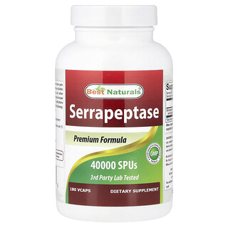 Best Naturals, Serrapeptasa, 40.000 SPU, 180 VCAPS