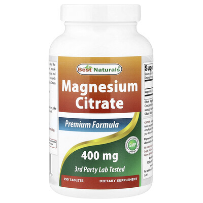 Product Image for Best Naturals, Magnesium Citrate, 250 Tablets (200 mg per Tablet)